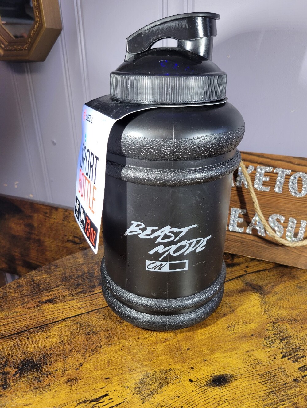Beast Mode Black Sports Water 73 oz Jug